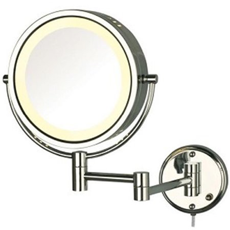 RICKIS RUGS 8.5 in., 8x-1x Halo Lighted Wall Mount Mirror, Extends 13.5 in., Chrome RI53824